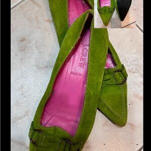 J. Crew Women's Green Suede Flats